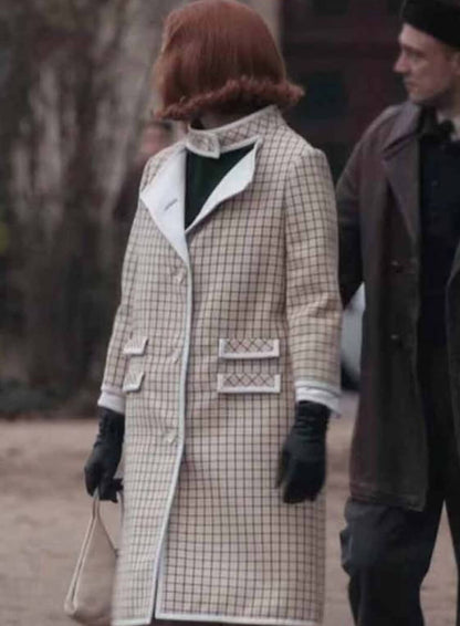 Anya Taylor-Joy The Queen’s Gambit Checkered Coat