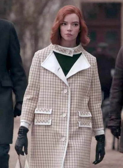 Anya Taylor-Joy The Queen’s Gambit Checkered Coat