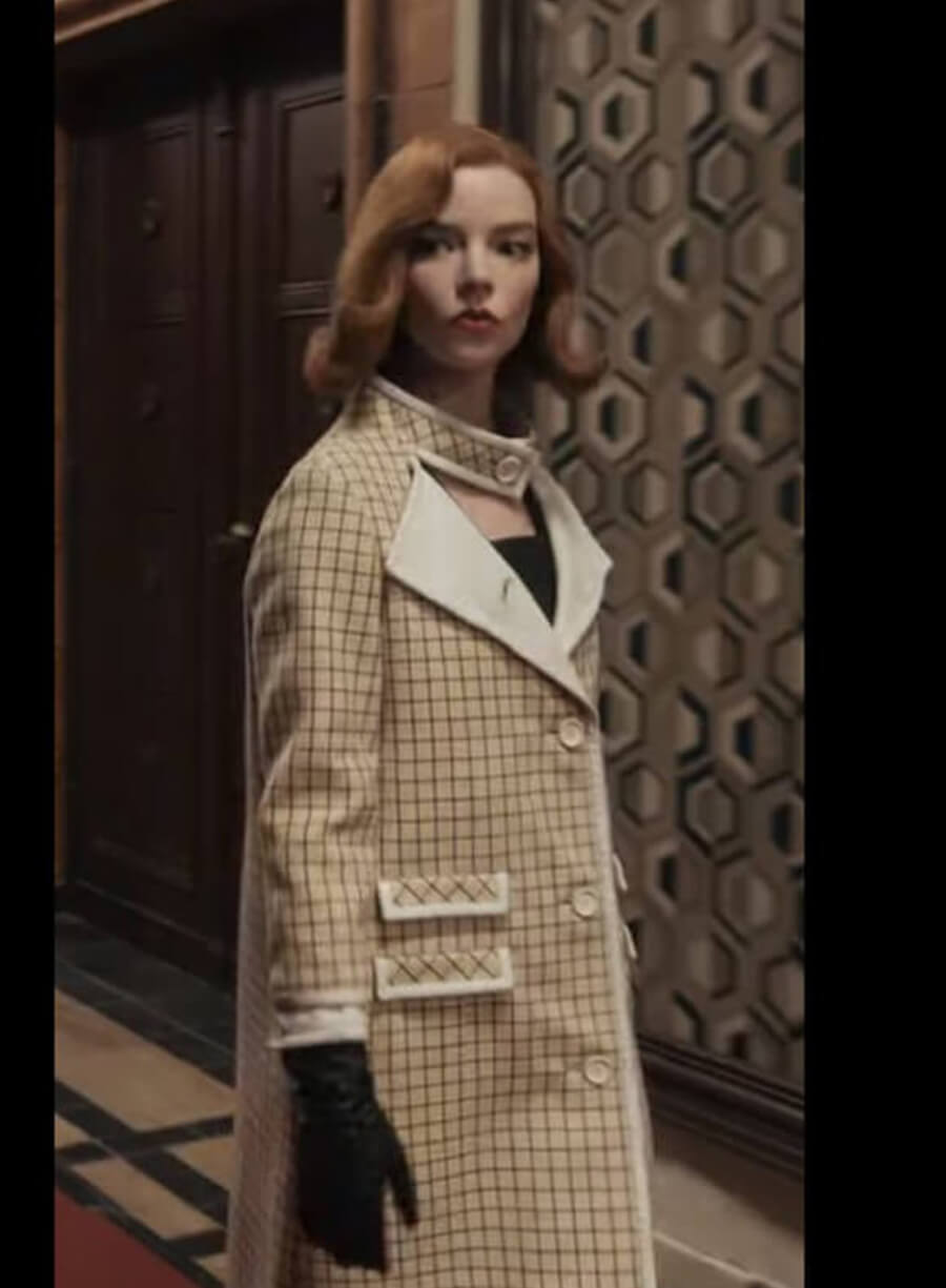 Anya Taylor-Joy The Queen’s Gambit Checkered Coat