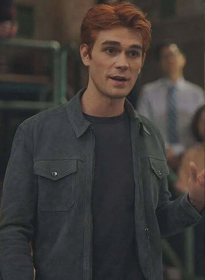 Archie Andrews Riverdale Grey Suede Leather Jacket