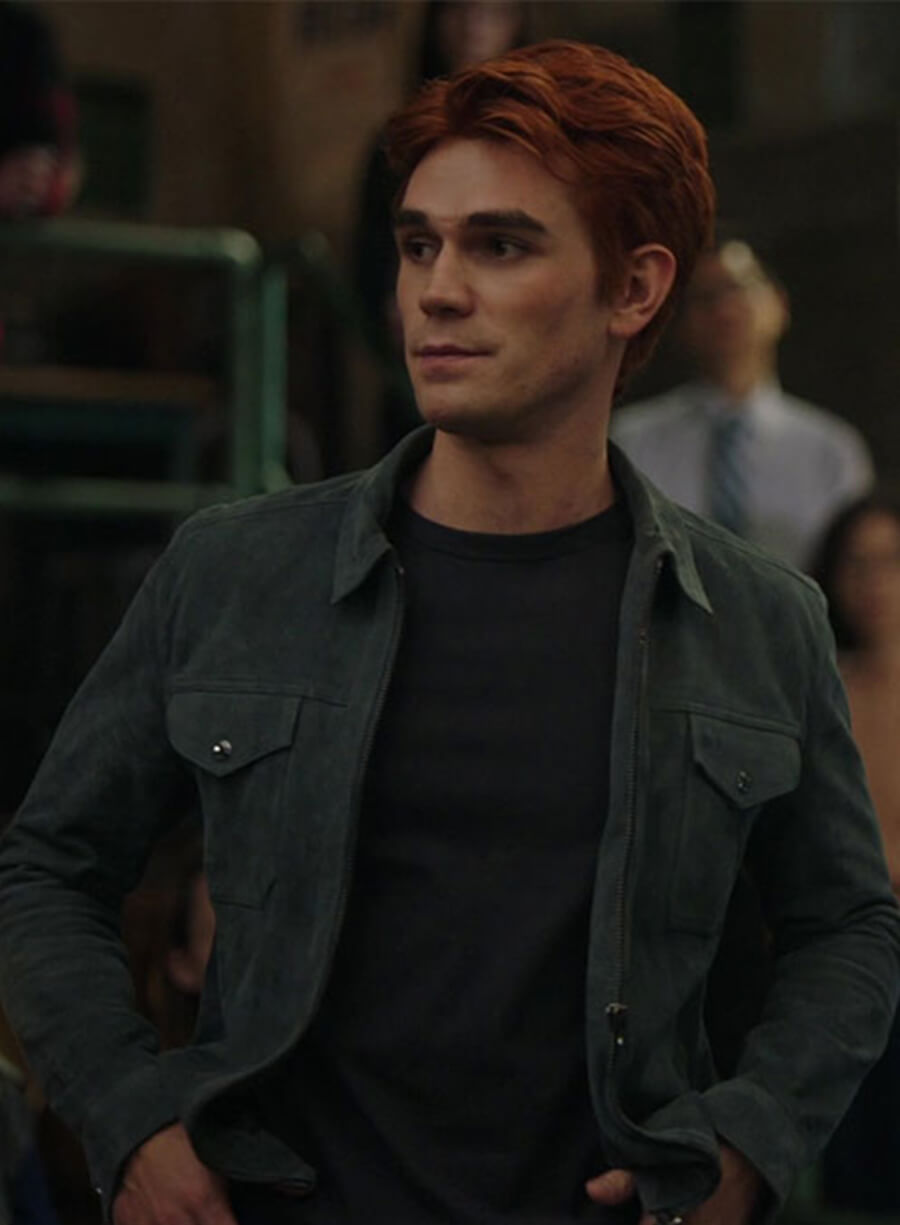 Archie Andrews Riverdale Grey Suede Leather Jacket
