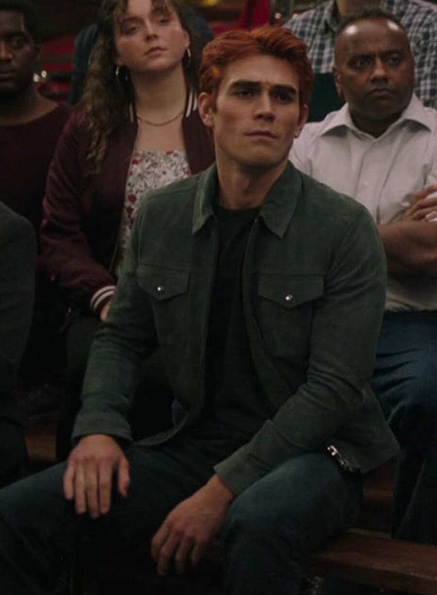 Archie Andrews Riverdale Grey Suede Leather Jacket