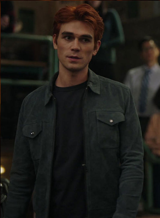 Archie Andrews Riverdale Grey Suede Leather Jacket
