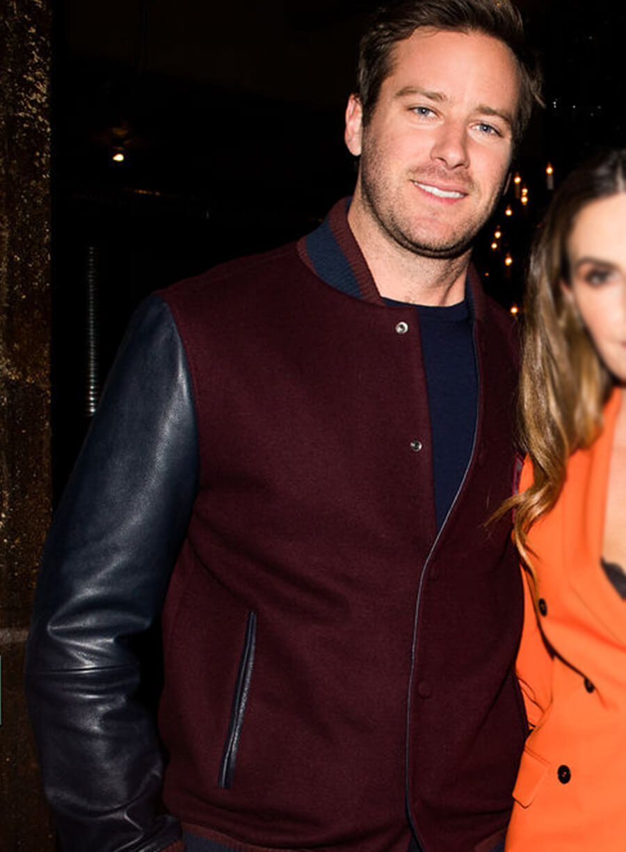 Armie Hammer Varsity Maroon Jacket