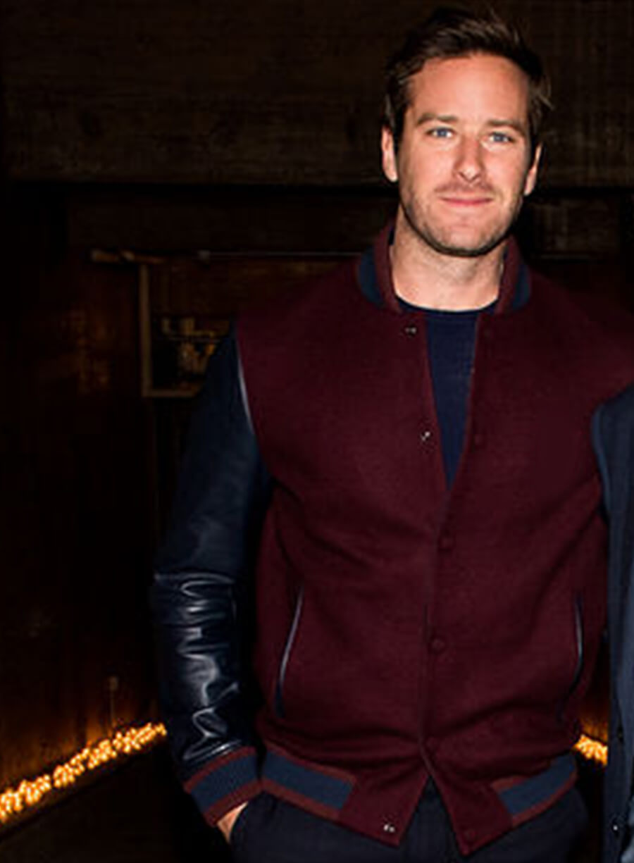Armie Hammer Varsity Maroon Jacket
