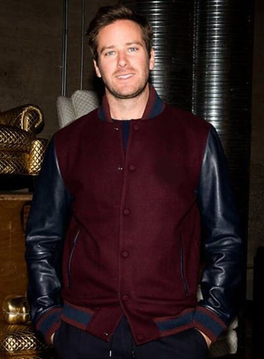Armie Hammer Varsity Maroon Jacket