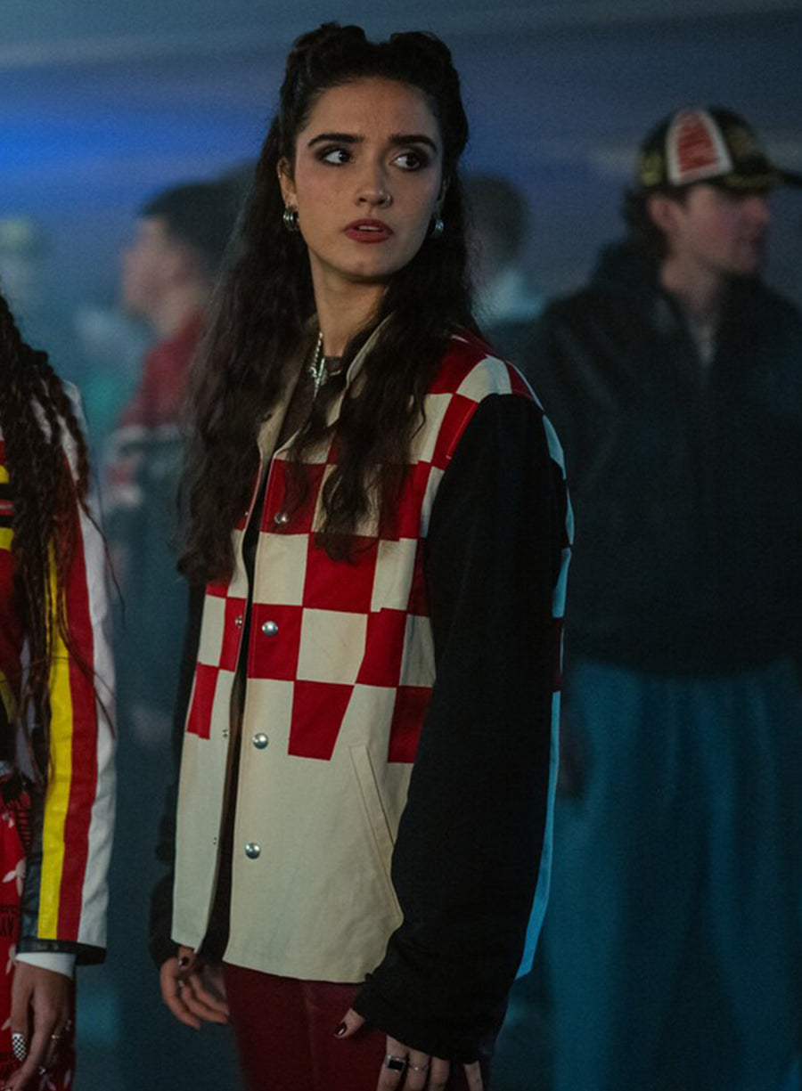 asha-banks-my-fault-london-2025-colorblock-jacket