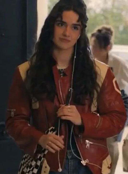 Asha Banks My Fault London 2025 Red Leather Jacket