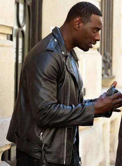 Assane Lupin S03 Black Leather Jacket