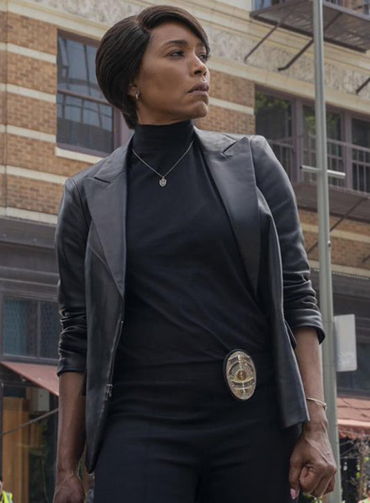 Athena Grant 9-1-1 Black Leather Blazer
