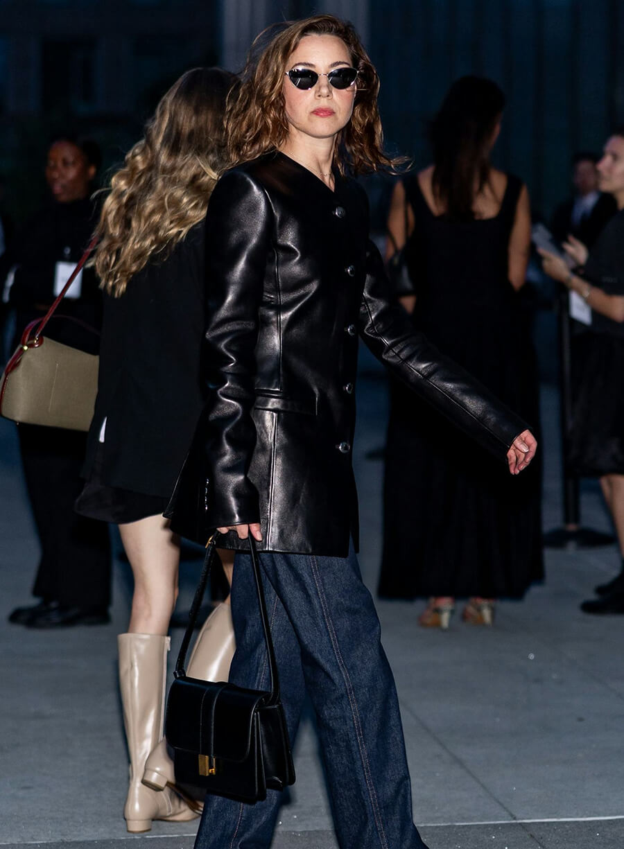 Aubrey Plaza Black Leather Jacket
