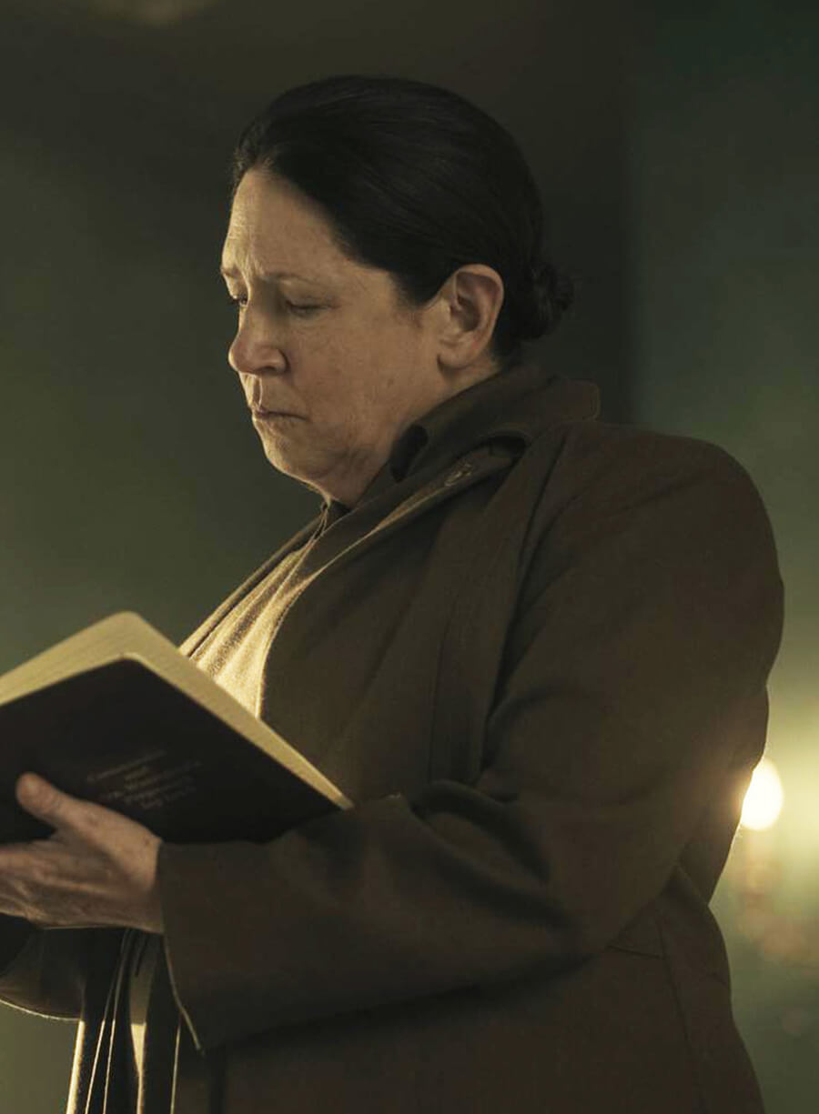Lydia Clements Aunt Lydia Clements The Handmaid's Tale Coat – LeatherJacketMerchant