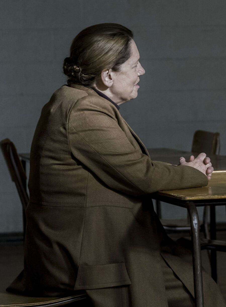 Lydia Clements Aunt Lydia Clements The Handmaid's Tale Coat – LeatherJacketMerchant