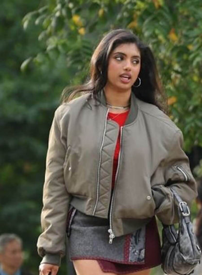 Avantika Not Suitable for Work Green Bomber Jacket