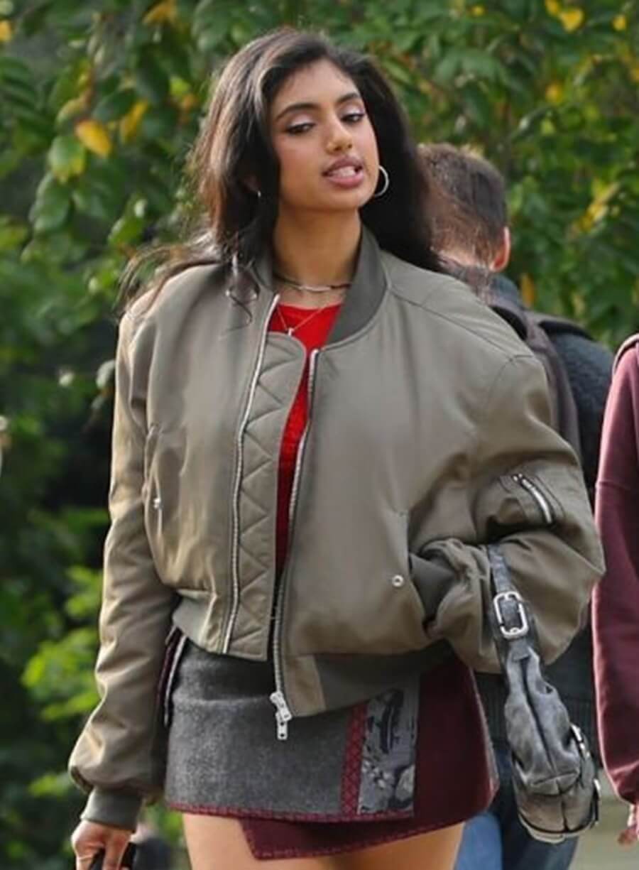 Avantika Not Suitable for Work Green Bomber Jacket