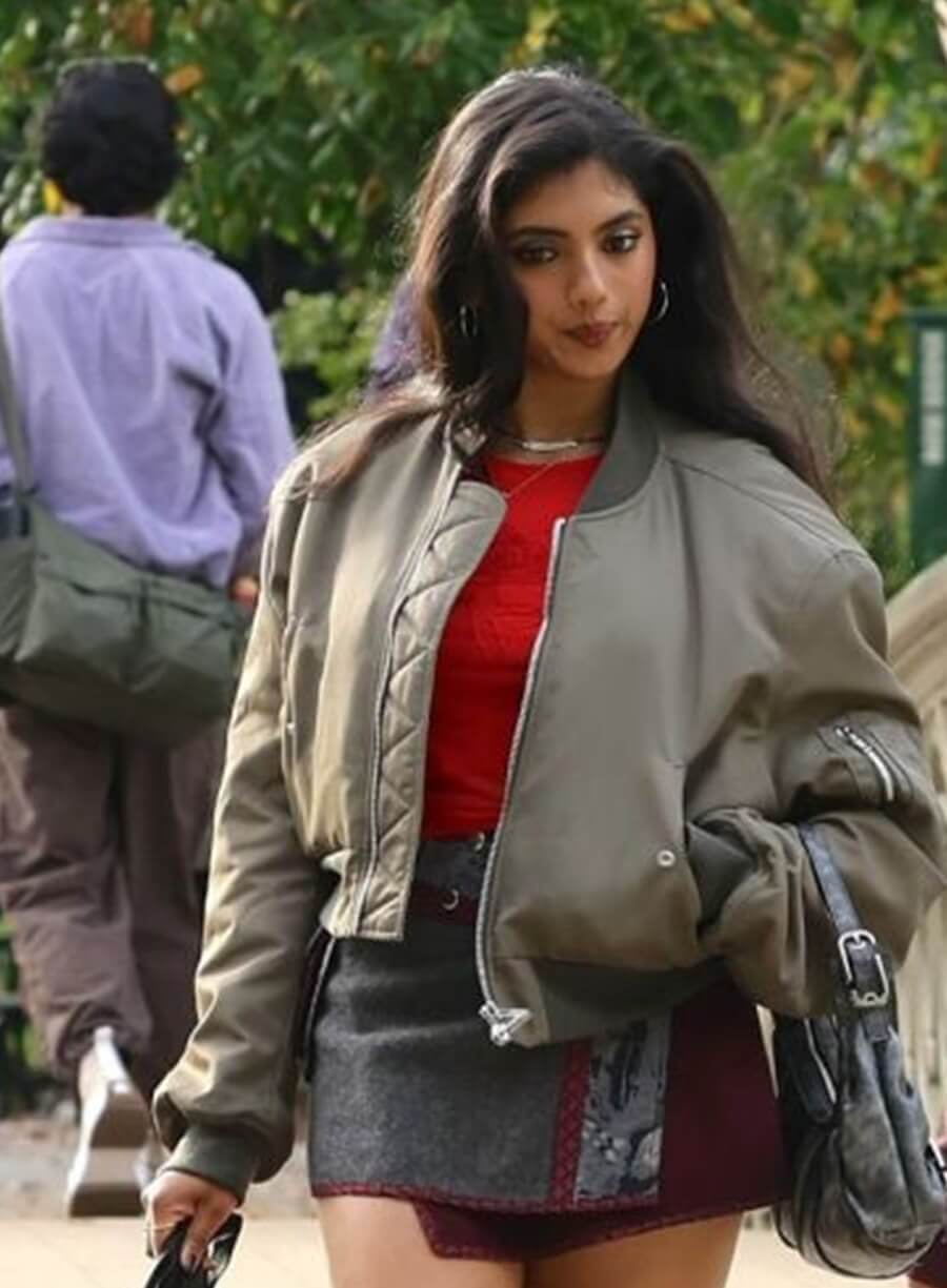 Avantika Not Suitable for Work Green Bomber Jacket