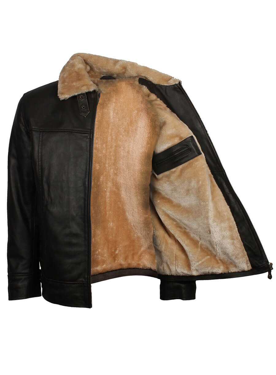 B3 Black Aviator Leather Jacket