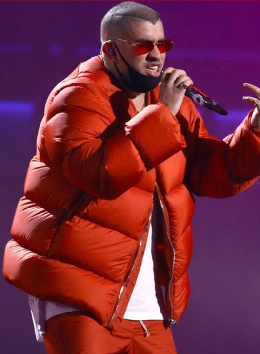 Bad Bunny Red Puffer Jacket