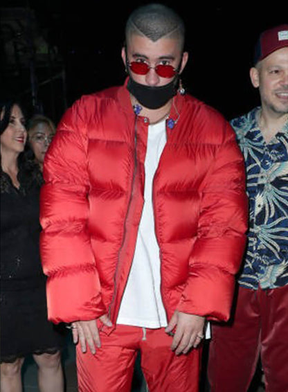 Bad Bunny Red Puffer Jacket 