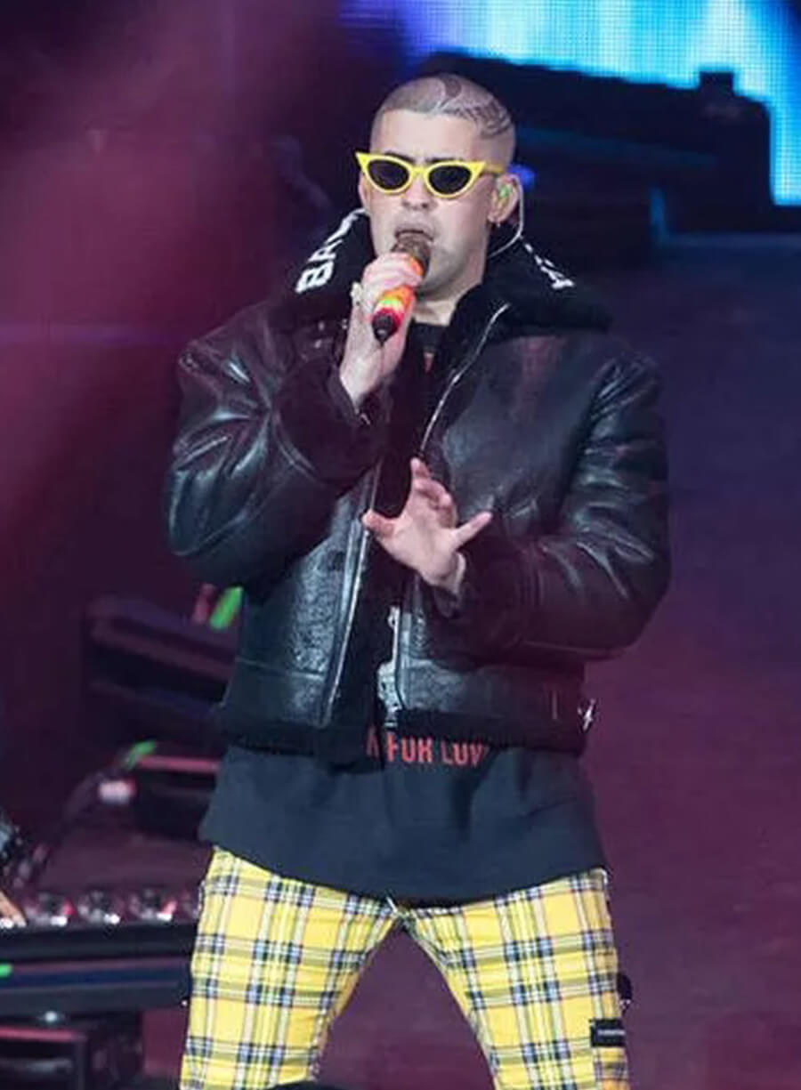Bad Bunny Shearling Leather Jacket