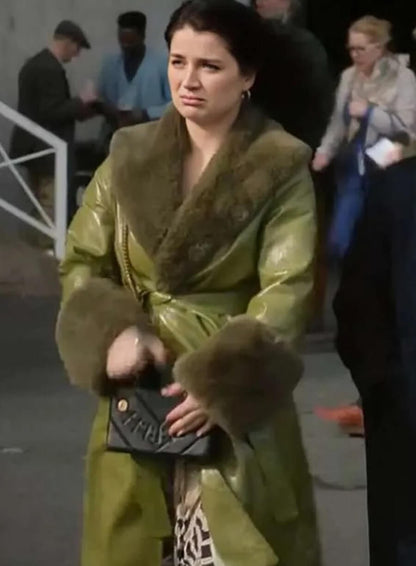 Becka Garvey Bad Sisters S02 Green Leather Coat