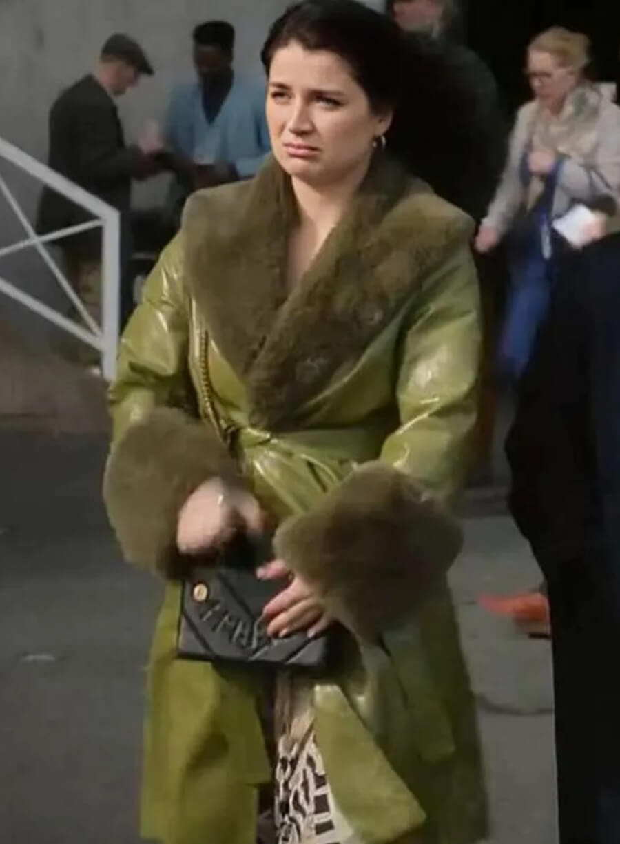 Becka Garvey Bad Sisters S02 Green Leather Coat