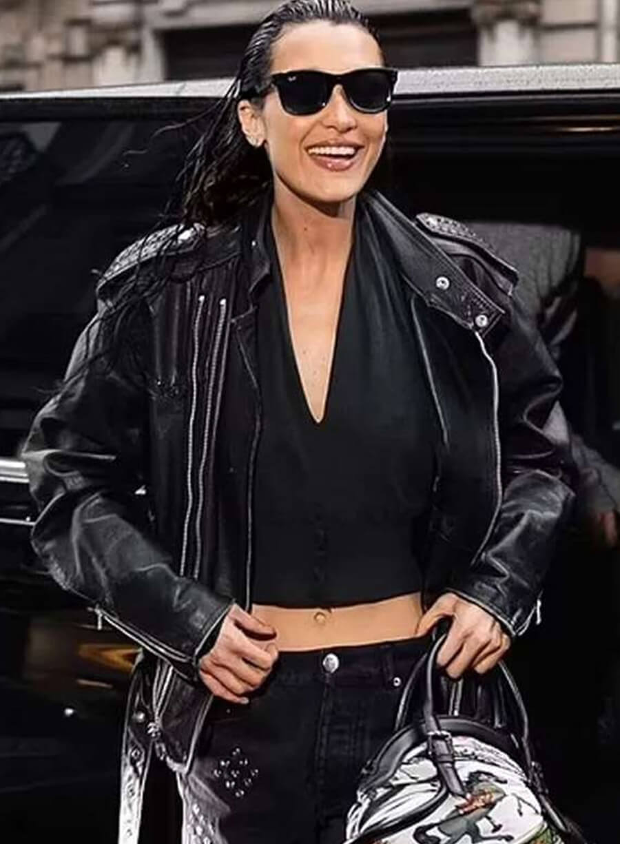 Bella Hadid The Beauty Black Leather Jacket