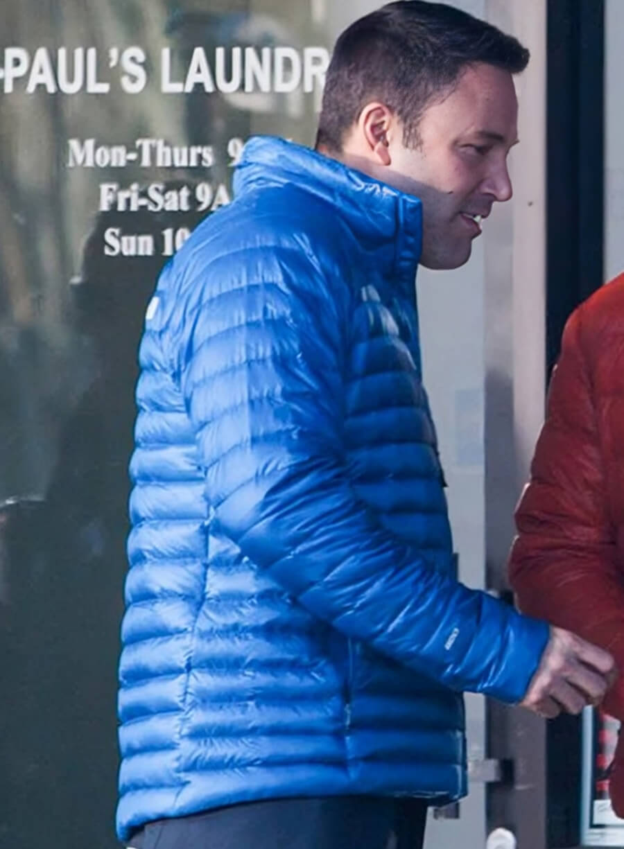  Ben Affleck The Accountant Puffer Blue Jacket