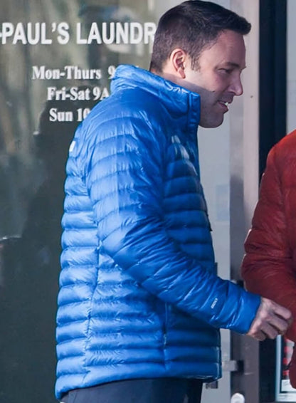  Ben Affleck The Accountant Puffer Blue Jacket