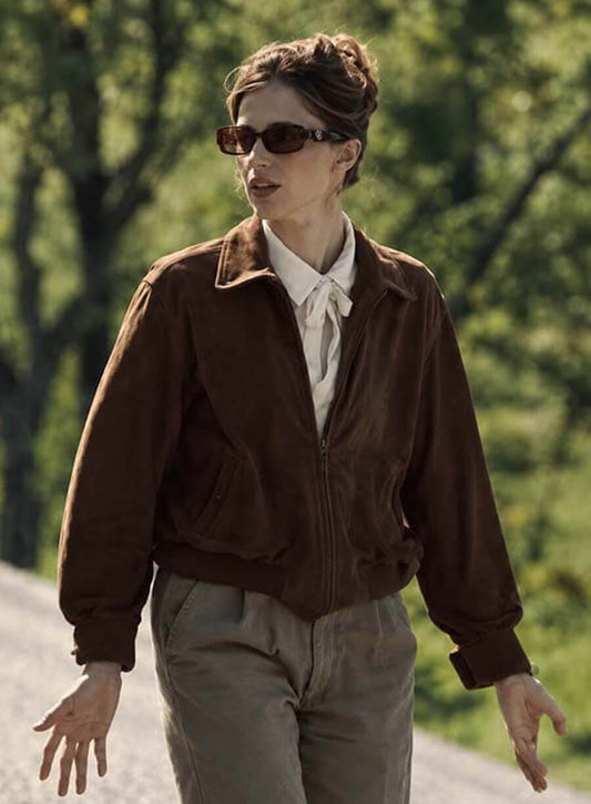 Benedetta Porcaroli The Gentlemen S02 Suede Jacket