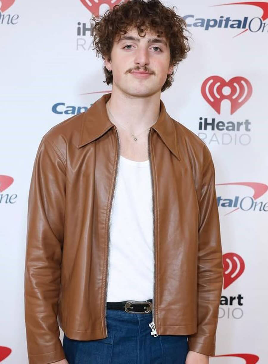 Benson Boone Slow It Down Brown Leather Jacket