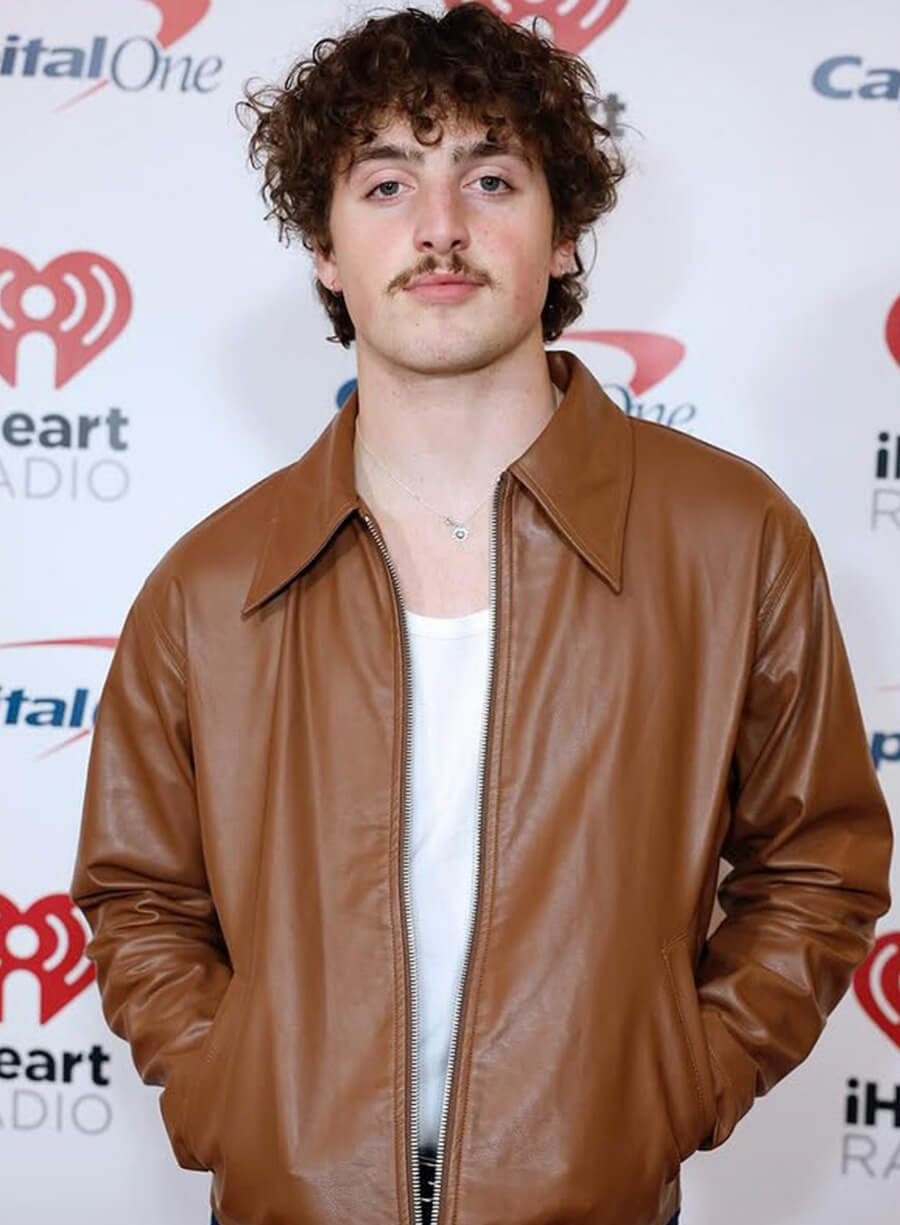Benson Boone Slow It Down Brown Leather Jacket