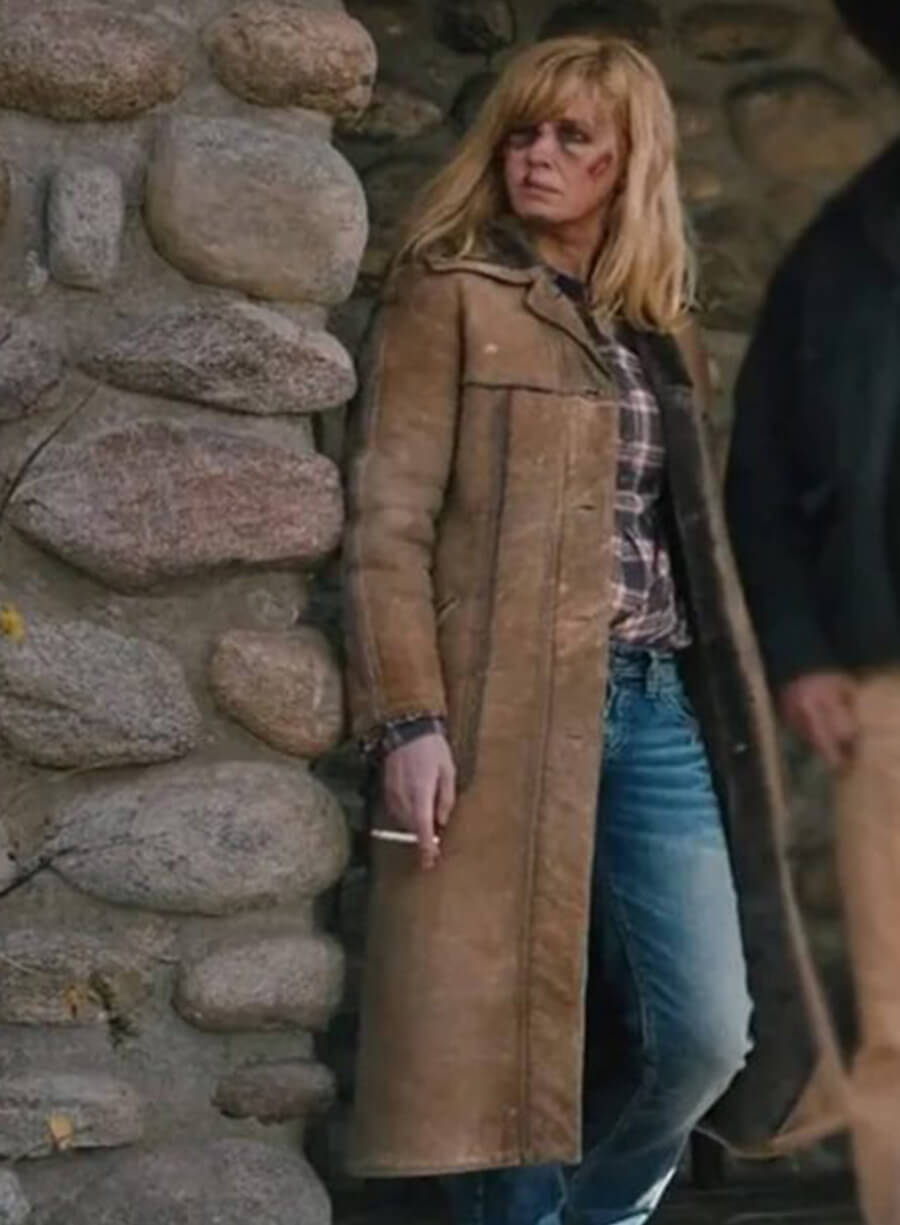 Beth Dutton Brown Leather Coat