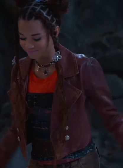 Billie Wizards Beyond Waverly Place Brown Leather Jacket