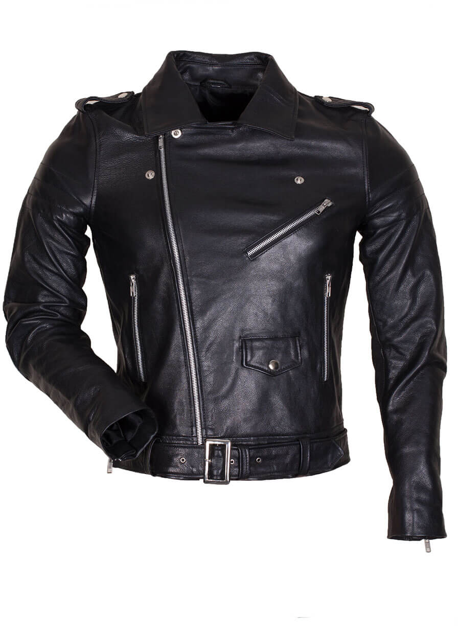Black Brando Style Leather Jacket