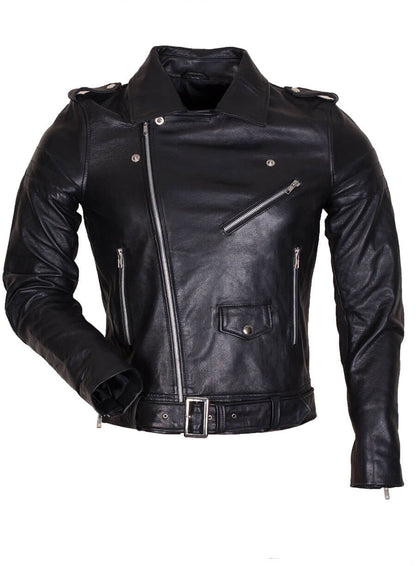 Black Brando Style Leather Jacket