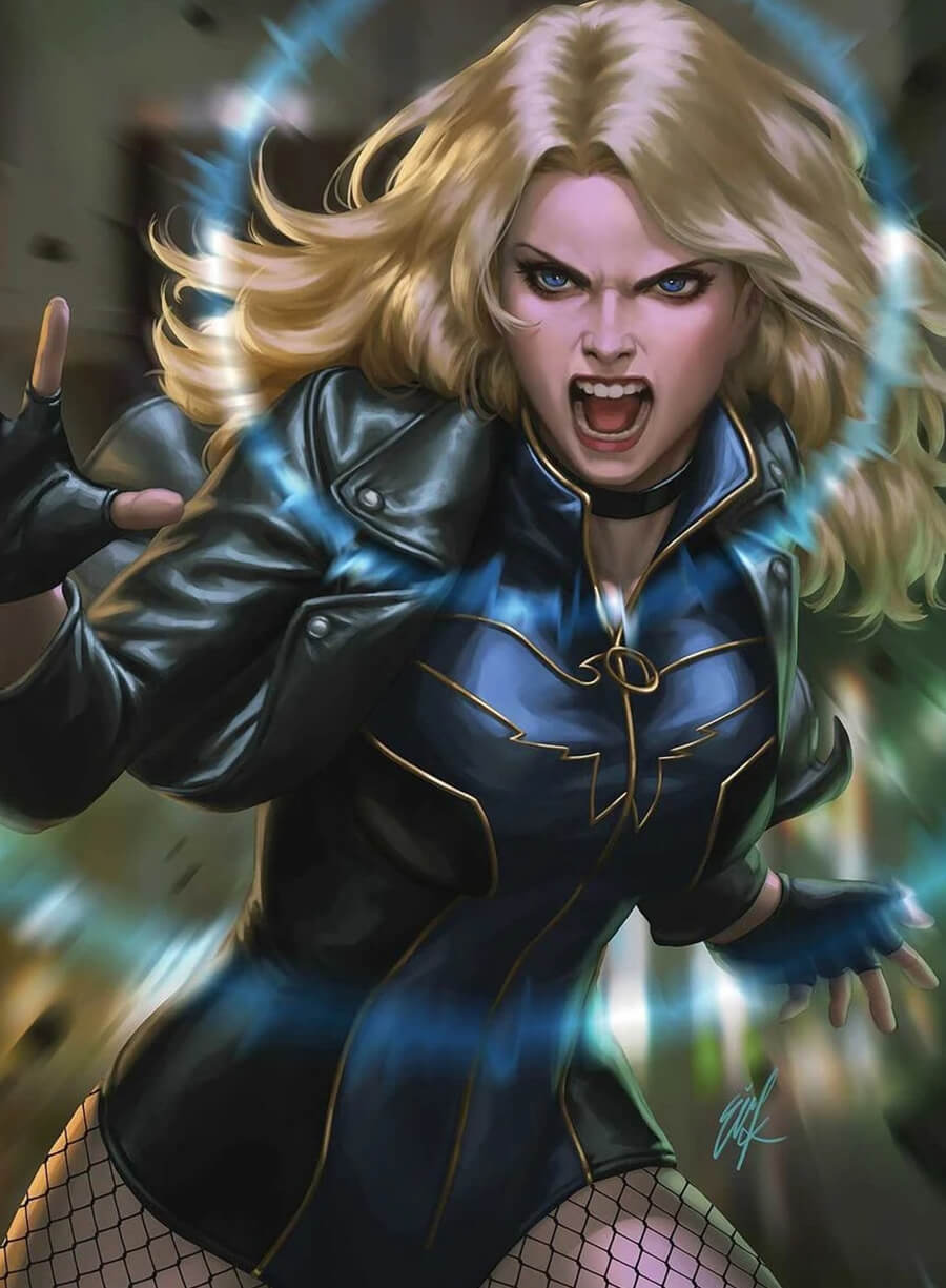 Black Canary Cropped Black Leather
