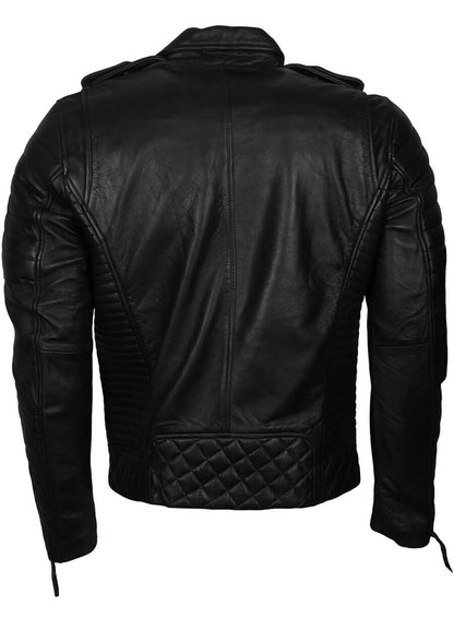 Black Double Zipper Leather Jacket