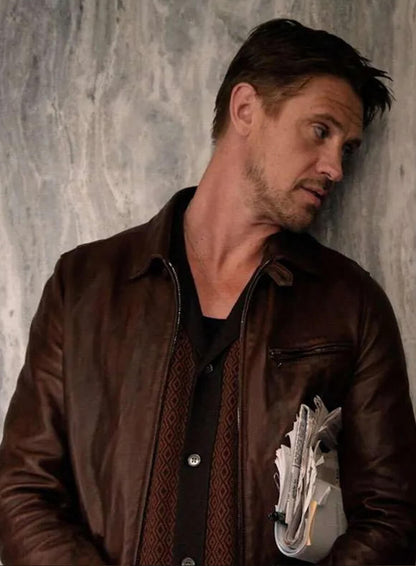 Boyd Holbrook The Morning Show Brown Leather Jacket