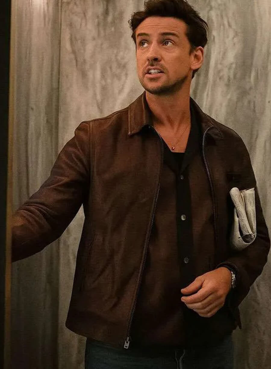 Boyd Holbrook The Morning Show Brown Leather Jacket