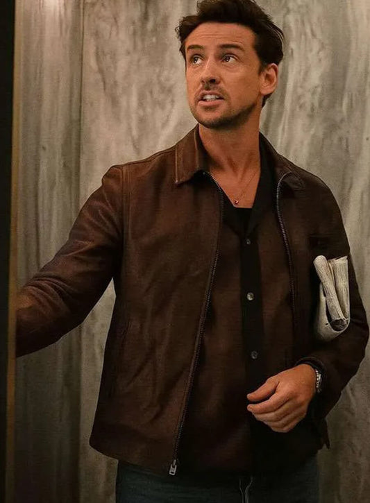 Boyd Holbrook The Morning Show Brown Leather Jacket