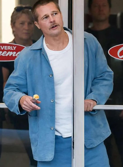 Brad Pitt The Adventures of Cliff Booth Blue Jacket