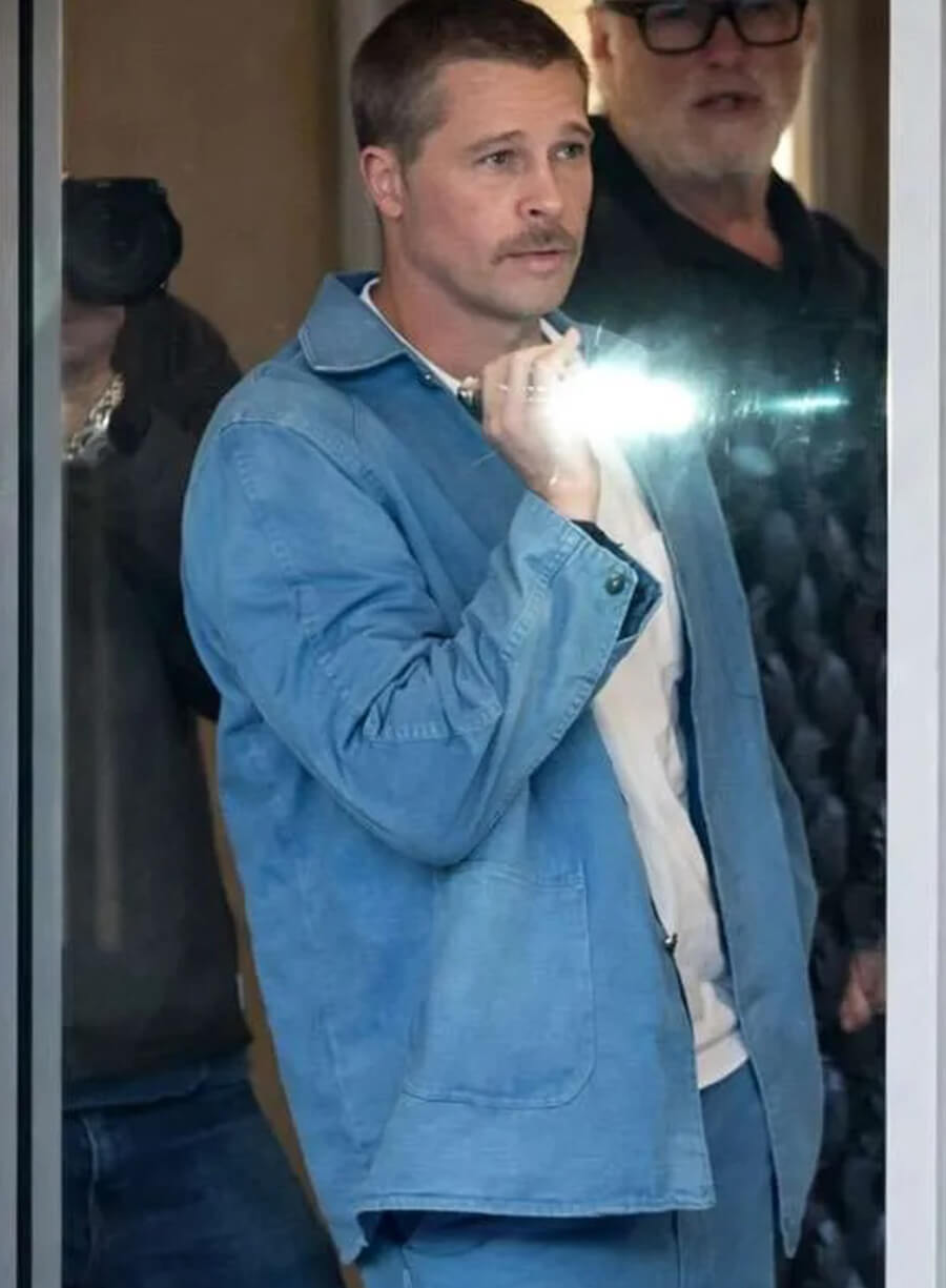 Brad Pitt The Adventures of Cliff Booth Blue Jacket