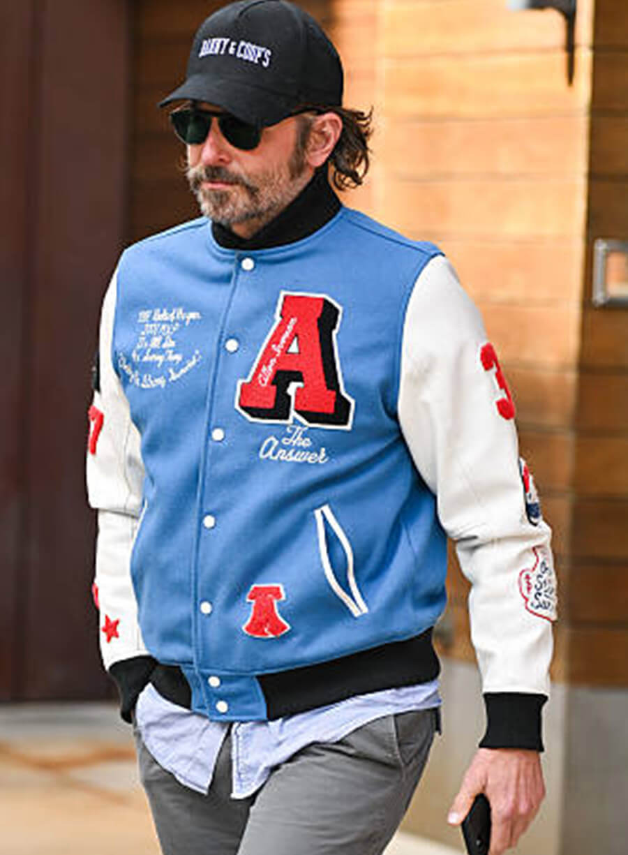 Bradley Cooper Blue And White Varsity Jacket