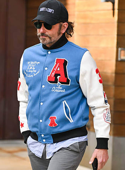 Bradley Cooper Blue And White Varsity Jacket
