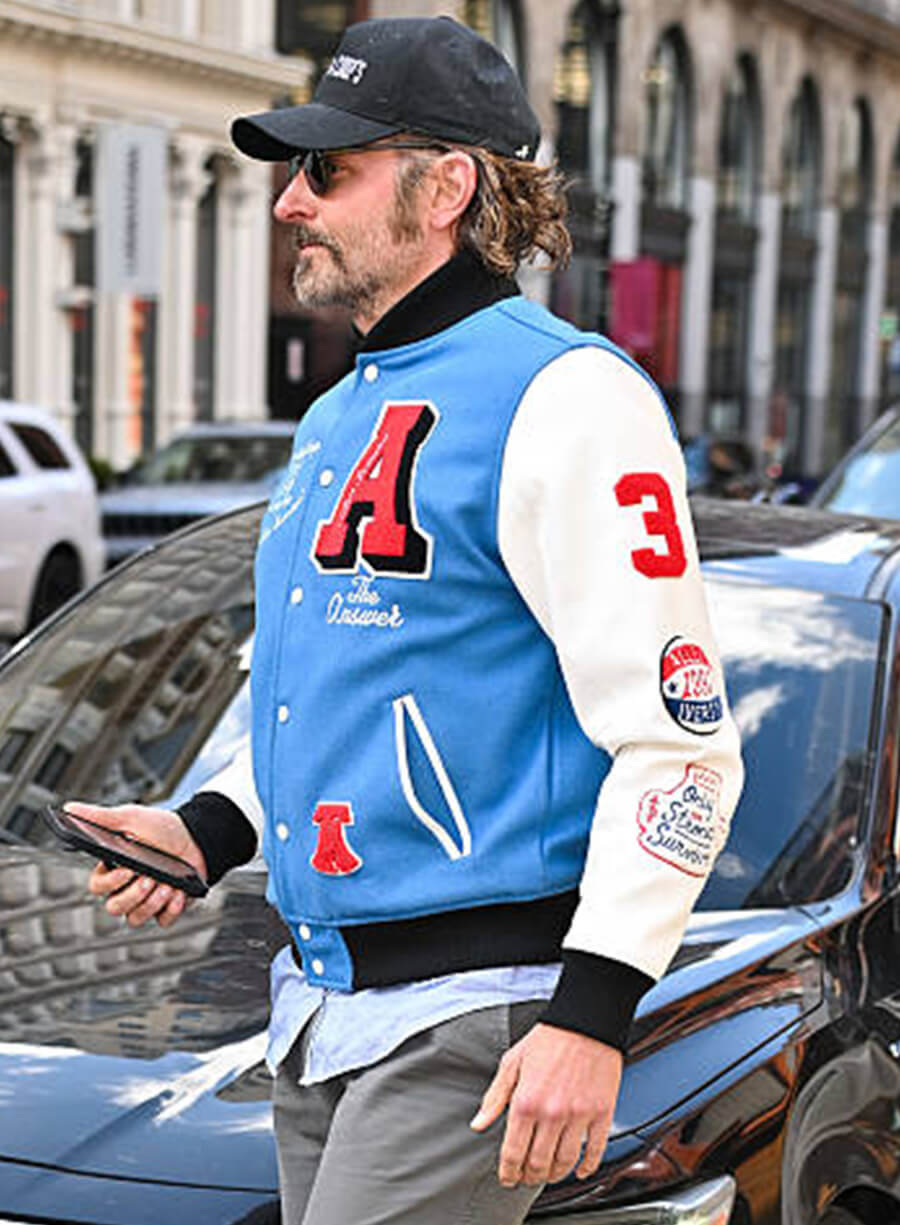 Bradley Cooper Blue And White Varsity Jacket