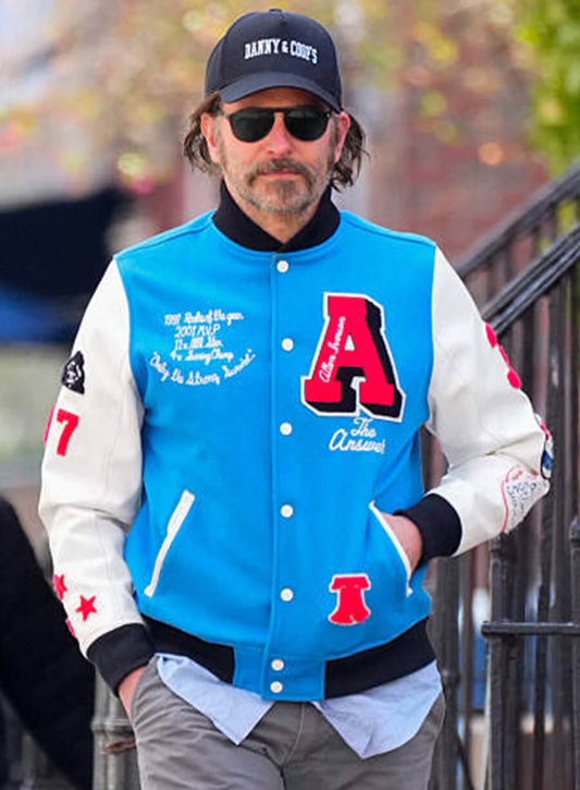 Bradley Cooper Blue And White Varsity Jacket