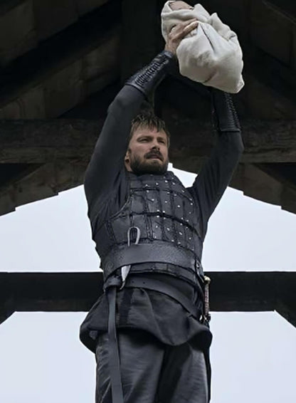 Bradley James Vikings Valhalla Black Leather Vest