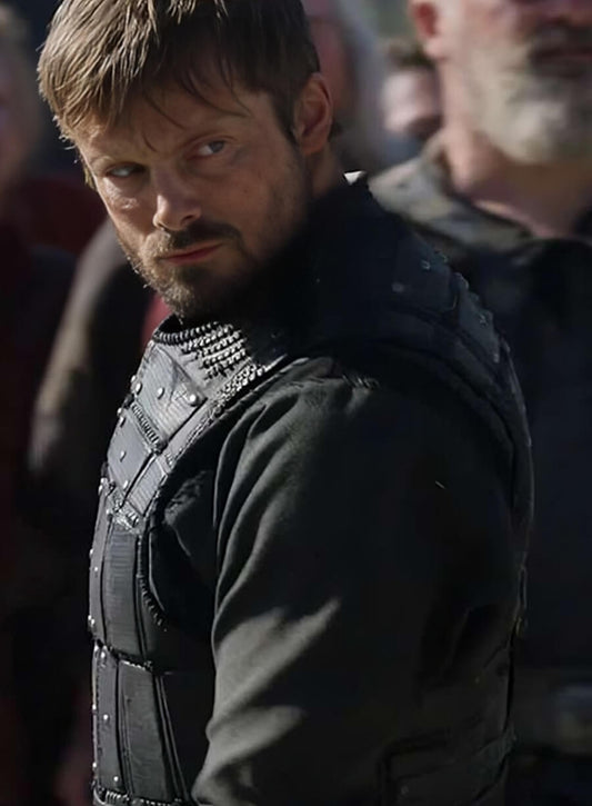 Bradley James Vikings Valhalla Black Leather Vest