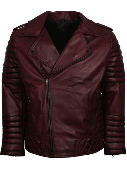 Brando Maroon Leather Motorcycle Jacket